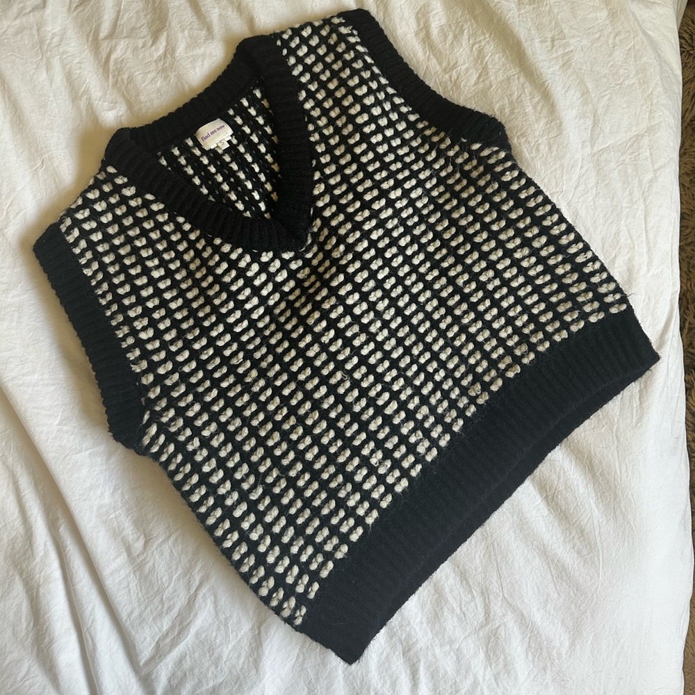 Black and White Sweater Vest